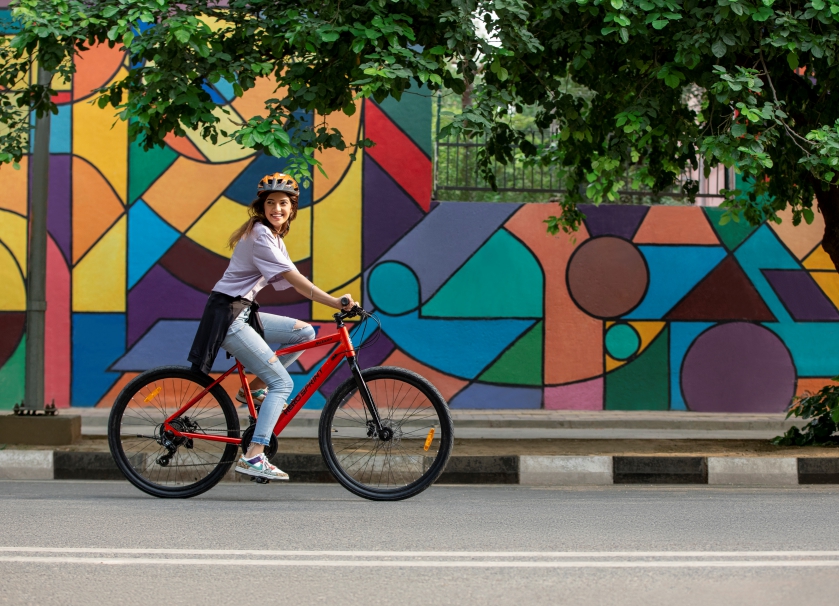 Cyclist in action